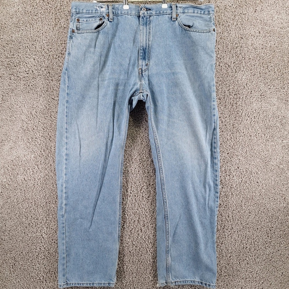 Levi's Jeans Mens 42x32 (Fits 42x31) Light Wash 505 Straight Fit Denim Casual